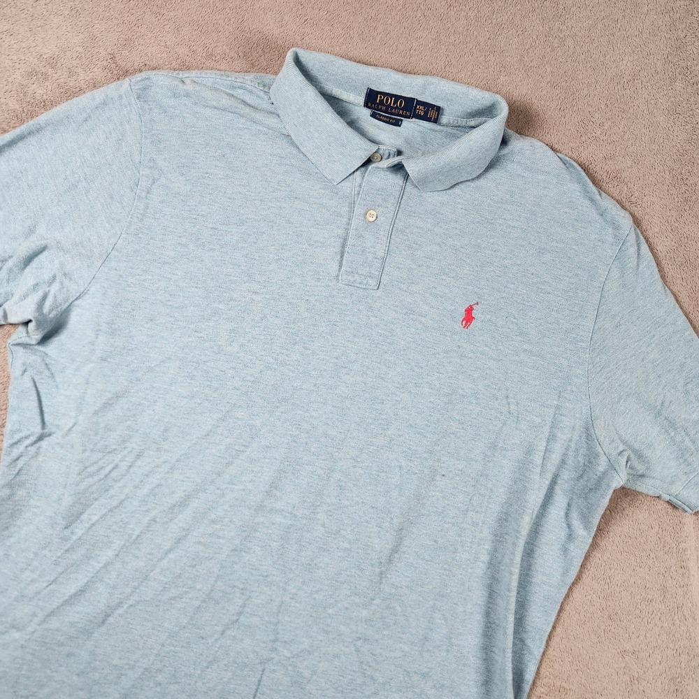Polo Ralph Lauren Classic Fit Short Sleeve Polo Mens XXL Shirt Light Blue Cotton